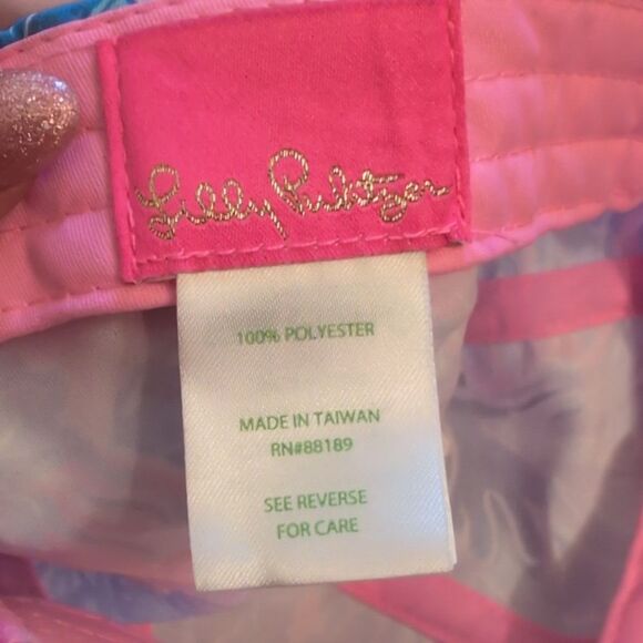 Lilly Pulitzer Run Around Hat Shade Seekers Saltwater Blue Pink Coral Print Lilly Pulitzer Women main image 4